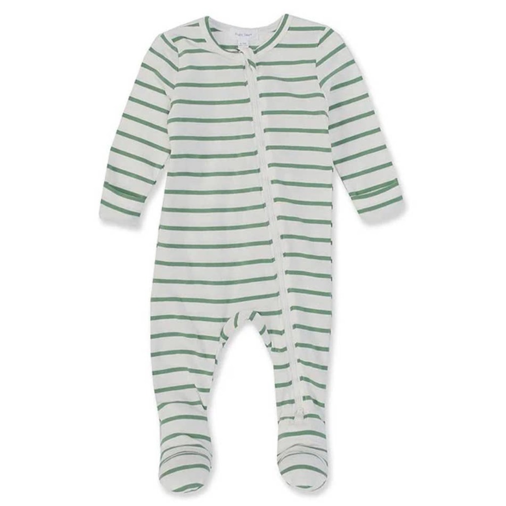 Angel Dear 3/6M Long-Sleeve Stripe Footie with Zipper